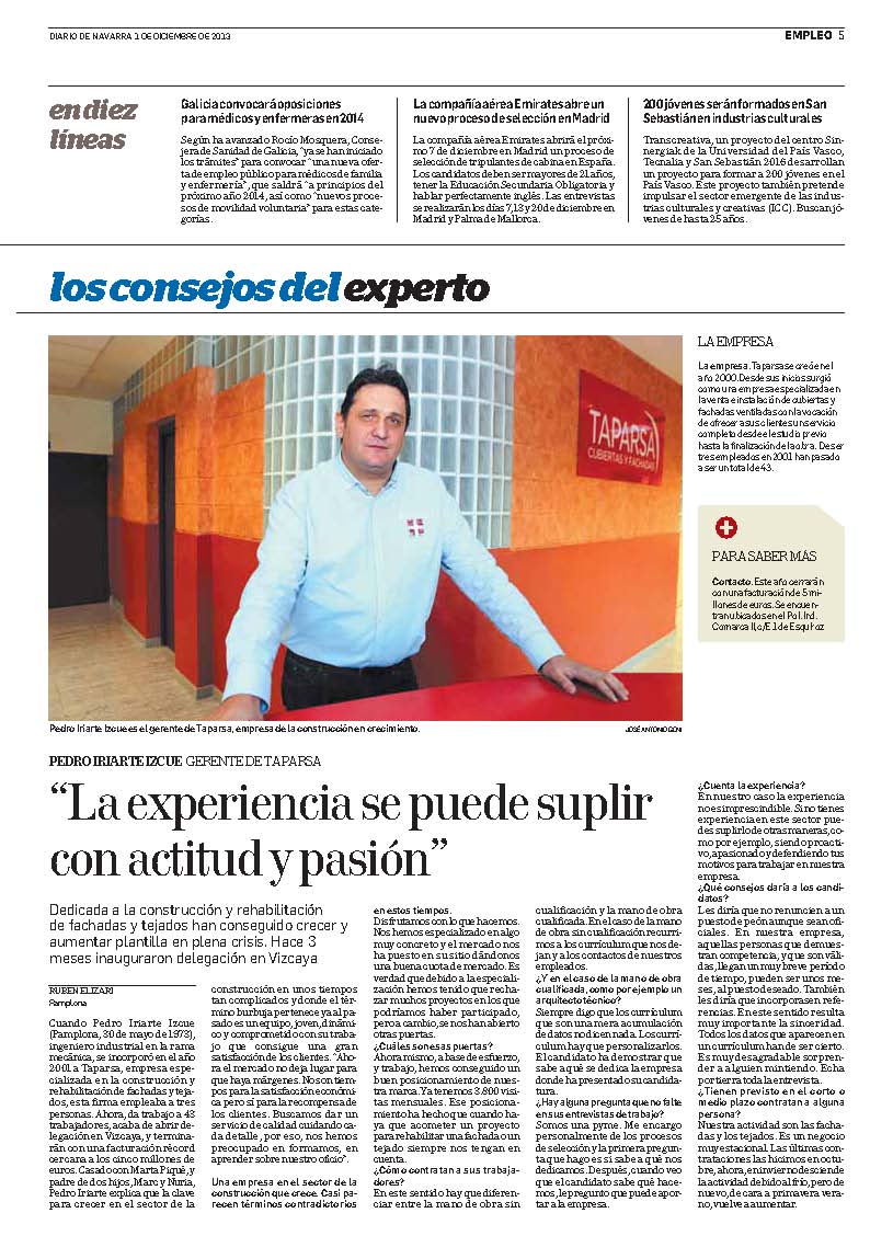 ENTREVISTA EN DIARIO DE NAVARRA